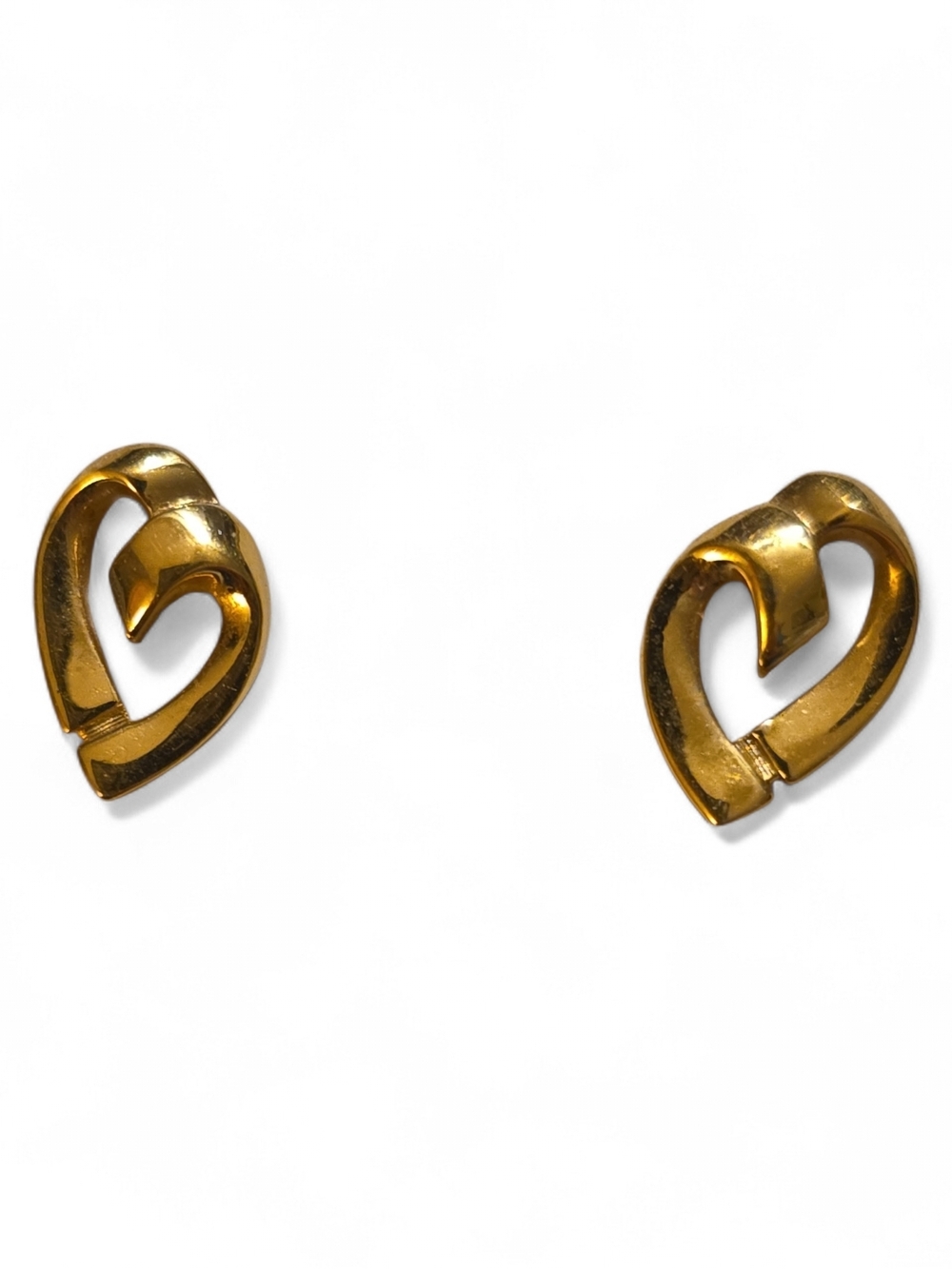 Monet Gold-tone Open Heart Clip Earrings